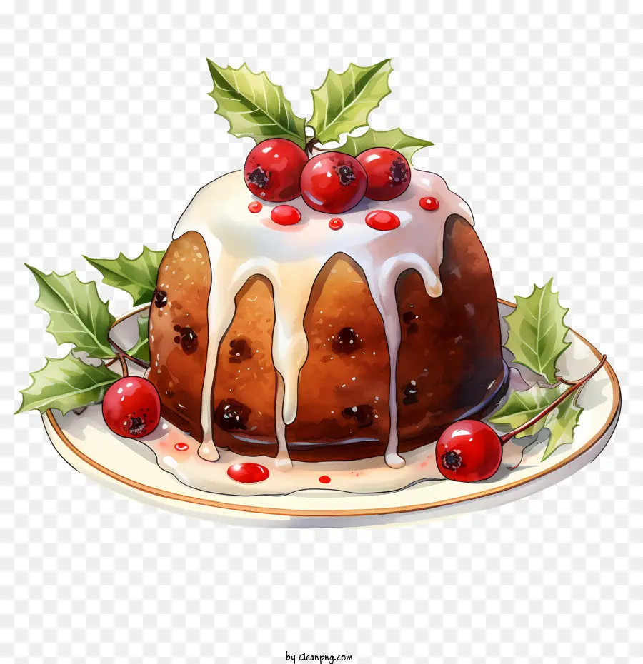 Pastel De Frutas De Navidad，Rojo Cereza PNG