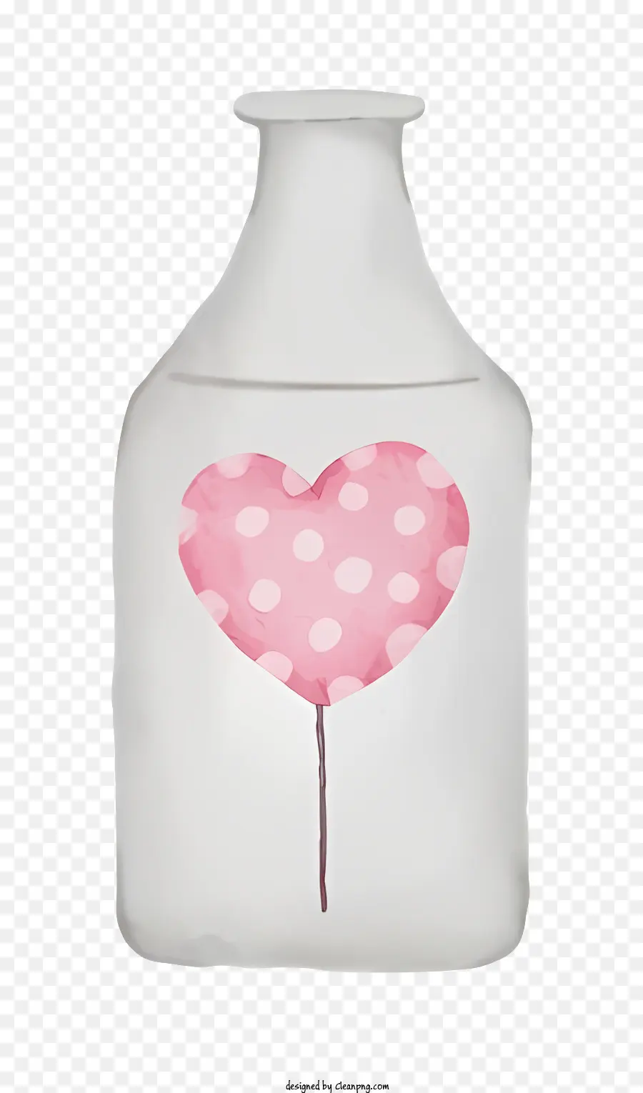 Vaso Blanco，Diseño De Corazón Rosa PNG