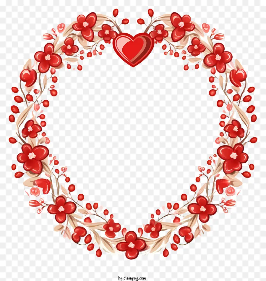 Heartshaped Flores，Arte De Flores Rojas PNG