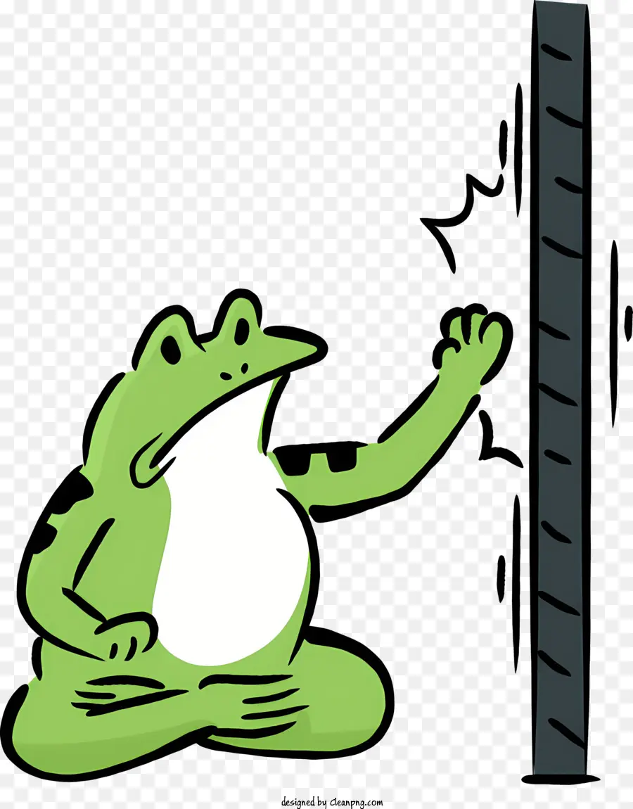 Cartoon Frog，Rana Sentada PNG