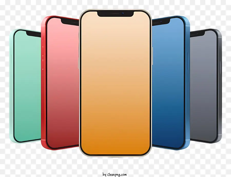 Iphones，Teléfonos Inteligentes Coloridos PNG