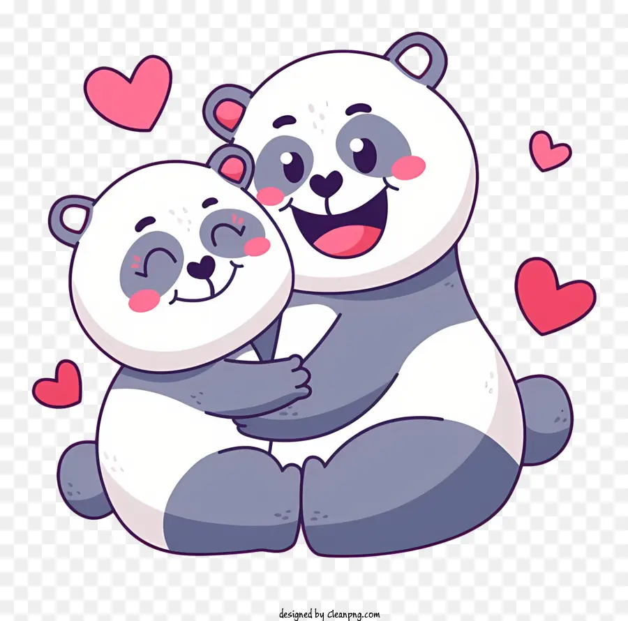 Oso Panda，Pandas Abrazándose PNG