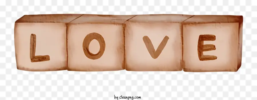 Carta De Bloque De Madera，El Amor PNG