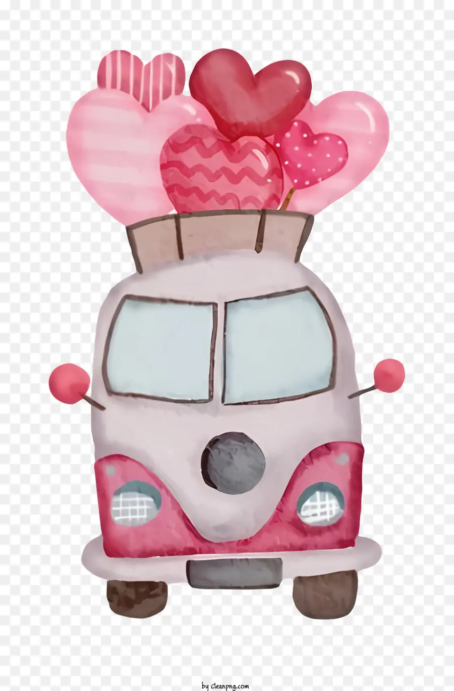 Rosa Coche，Corazones Pink PNG