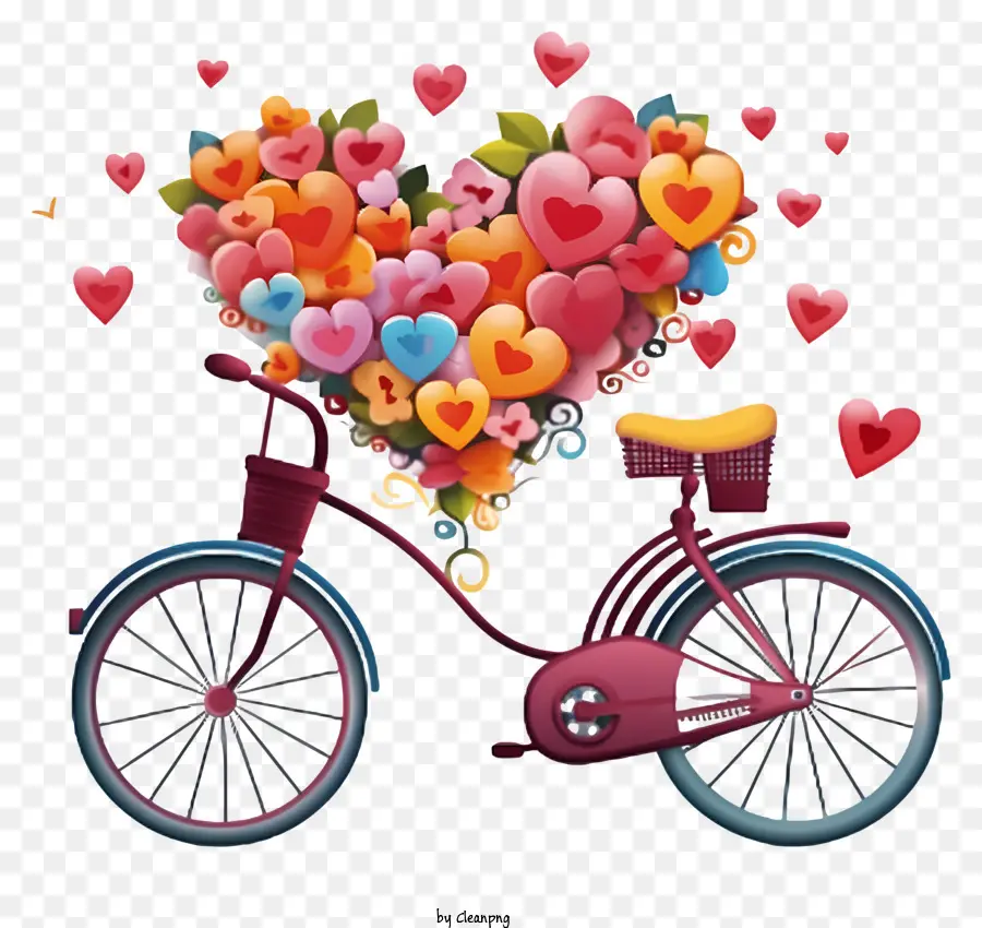 Bicicleta Rosa，Bicicleta Con Corazón PNG