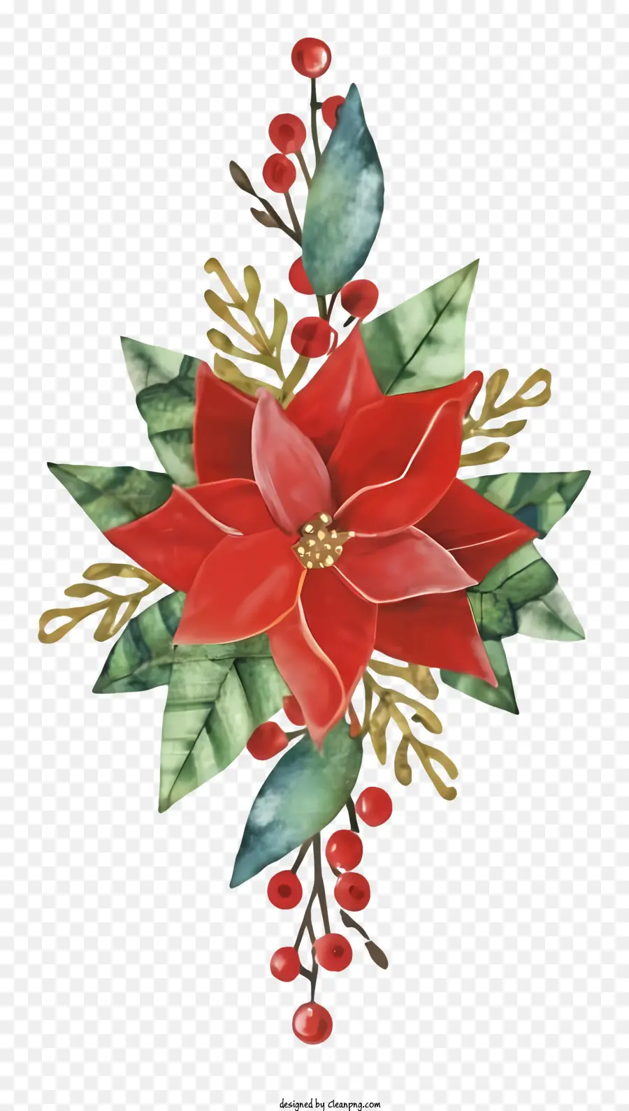 Poinsettia Roja，Navidad De Flor PNG