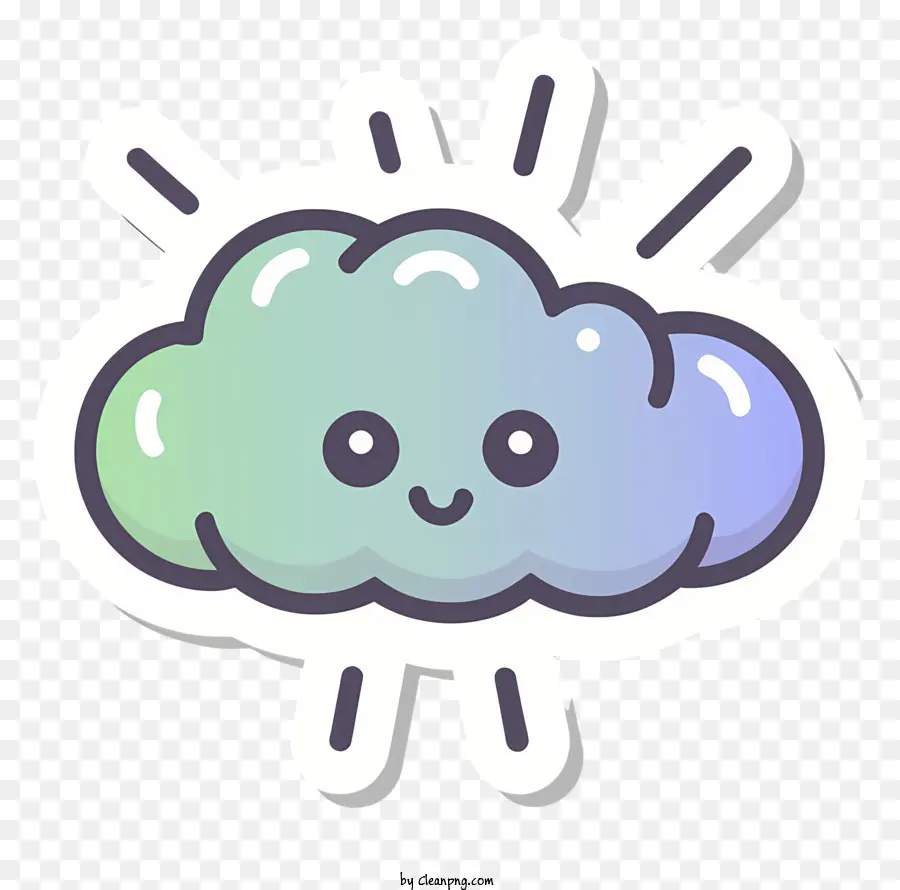 Pegatina De Nubes Sonrientes，Dibujos Animados De Cara Sonriente PNG