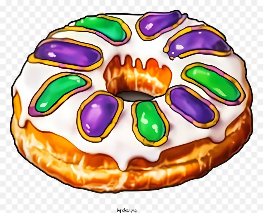 Donut，Glaseado Púrpura PNG