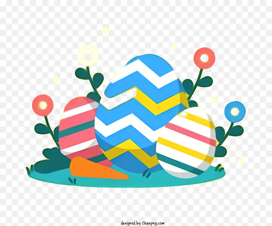 Los Huevos De Pascua，Cesta De Huevos PNG