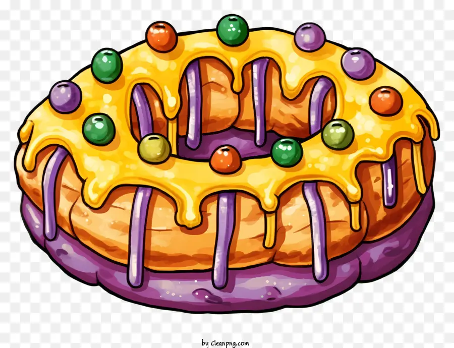 Rosquilla，Pastel De Rey Colorido PNG