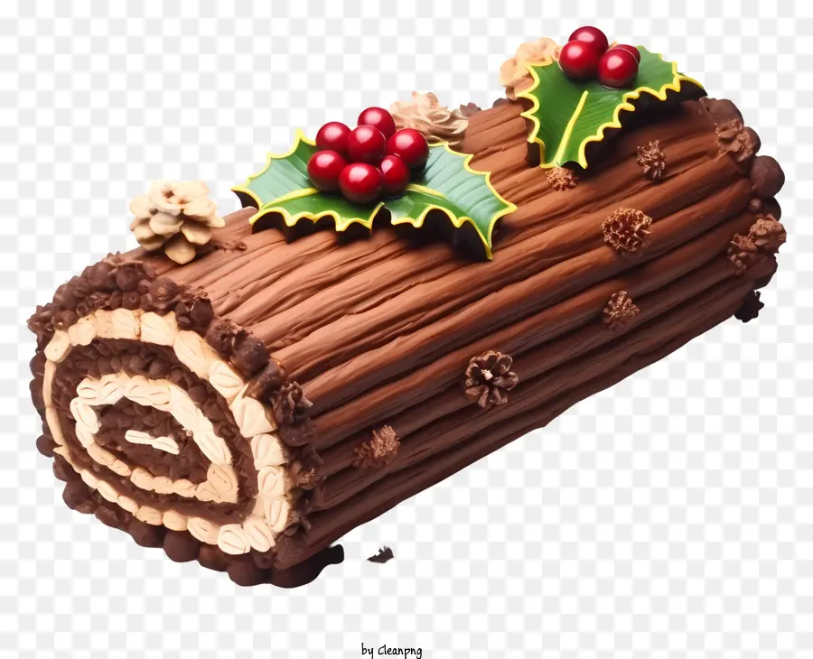 Pastel De Rollo De Chocolate，Pastel De Troncos De Navidad PNG