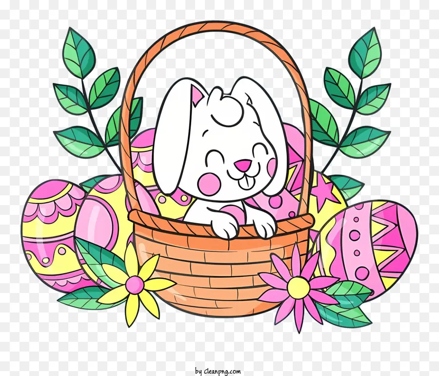 Cartoon Rabbit，Los Huevos De Pascua PNG