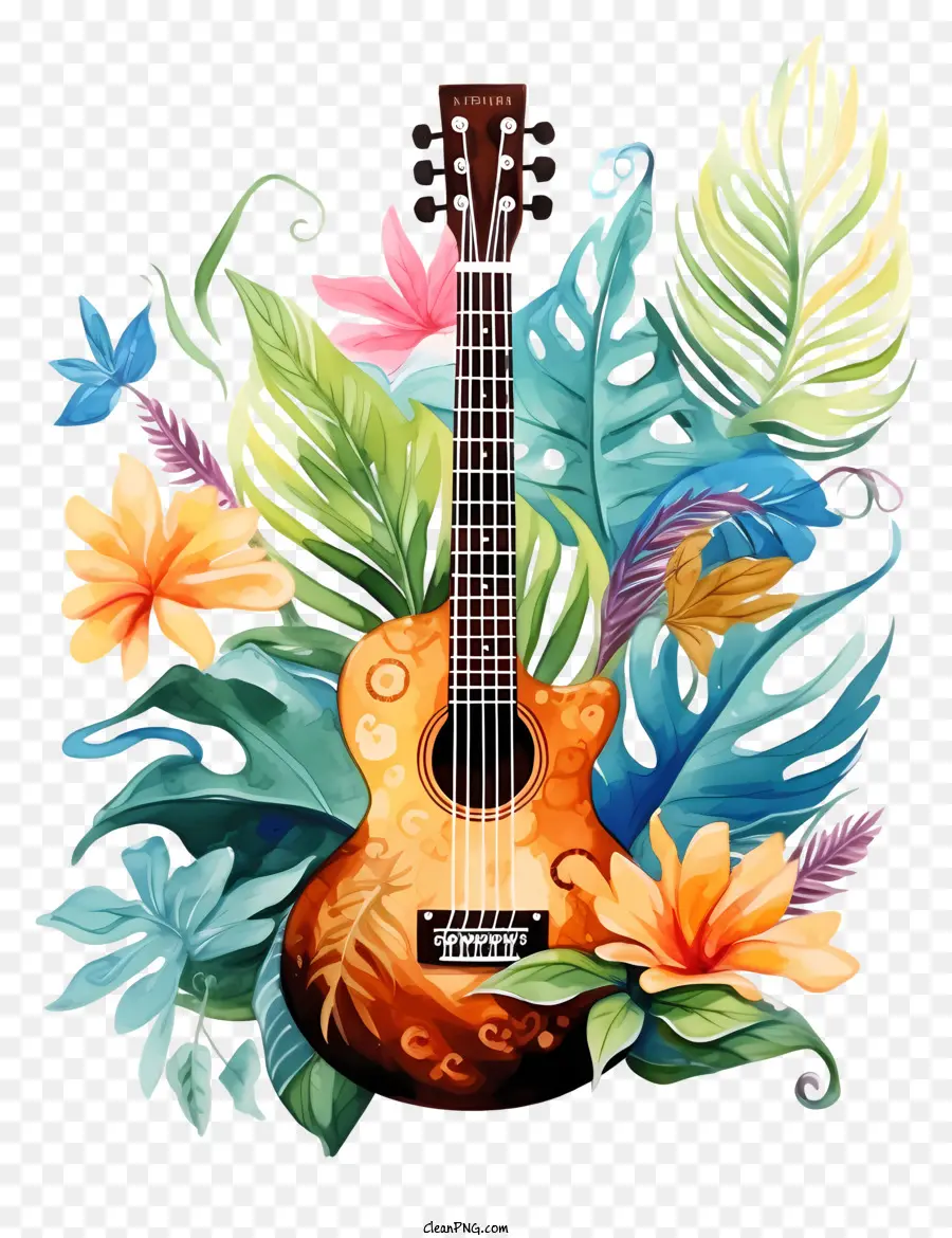 Ilustración Acuarela，Pintura De Guitart PNG