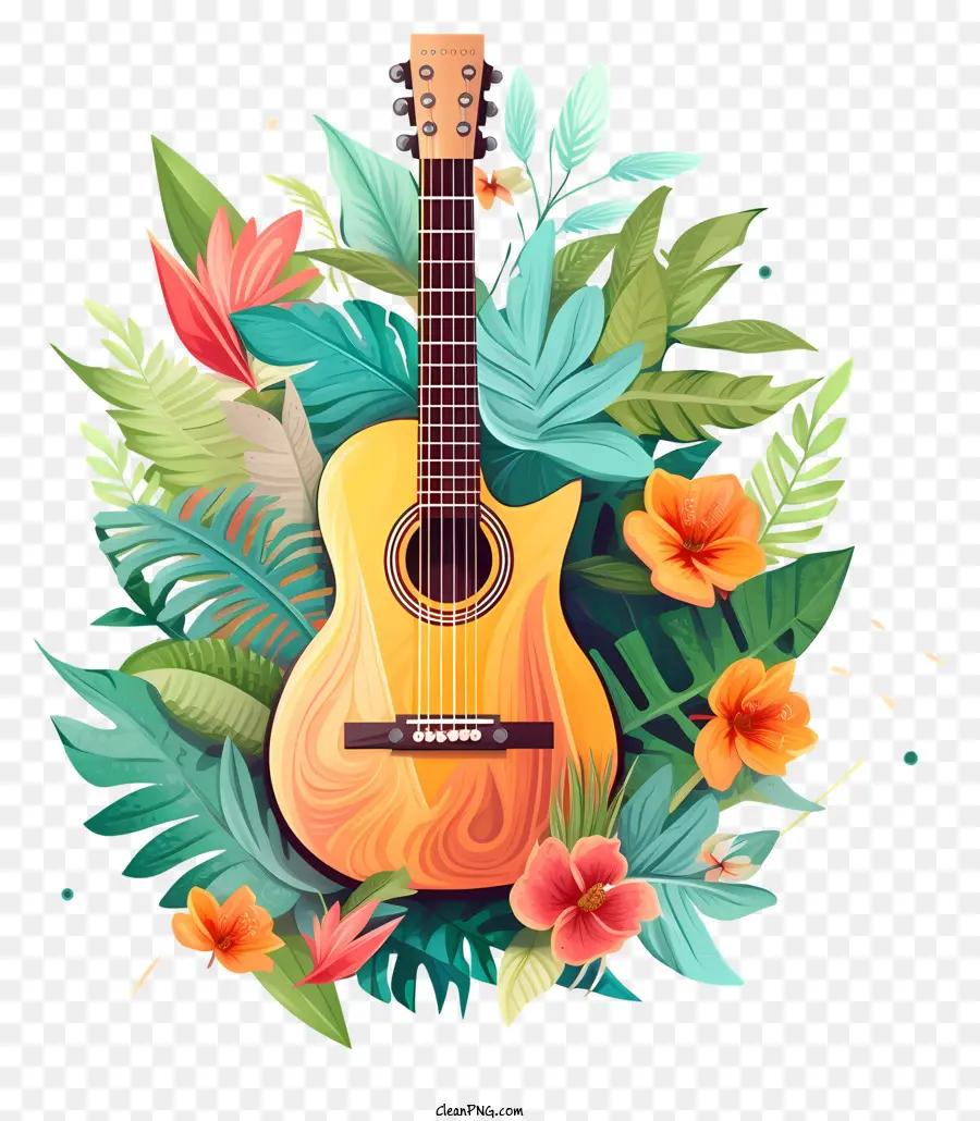 Guitarra，Hojas PNG