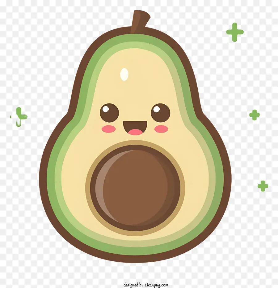 Aguacate，Cara Sonriente Aguacate PNG