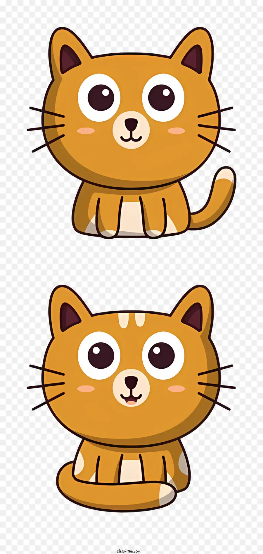 Gato De Dibujos Animados，Gato Con Cabeza Redonda PNG