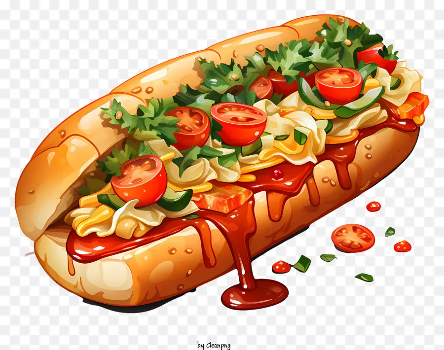 Ilustración De Perro Caliente，Hot Dog PNG