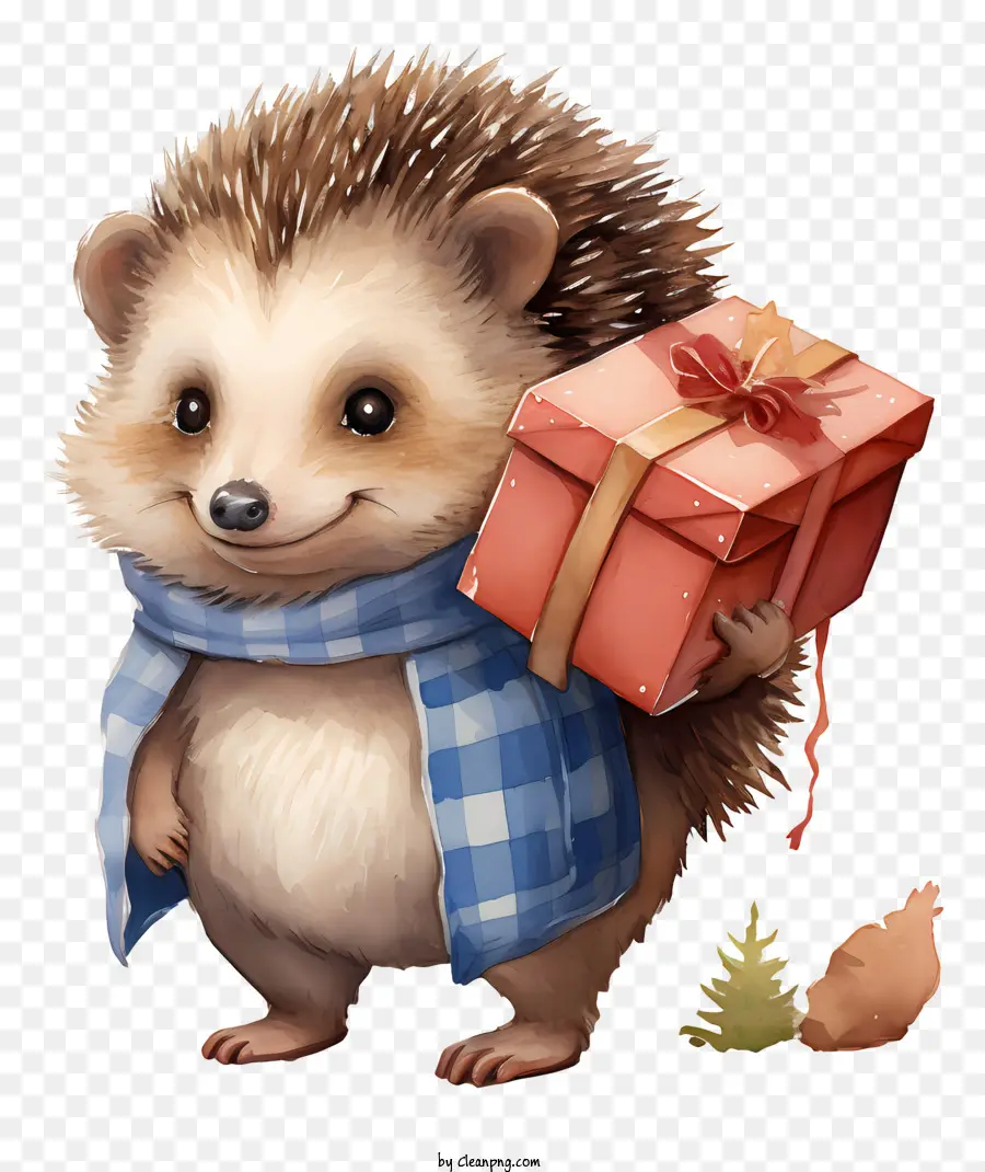 Lindo Erizo，Hedgehog Con Bufanda PNG