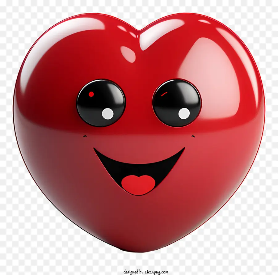 Corazón Rojo，Sonriendo Corazón PNG