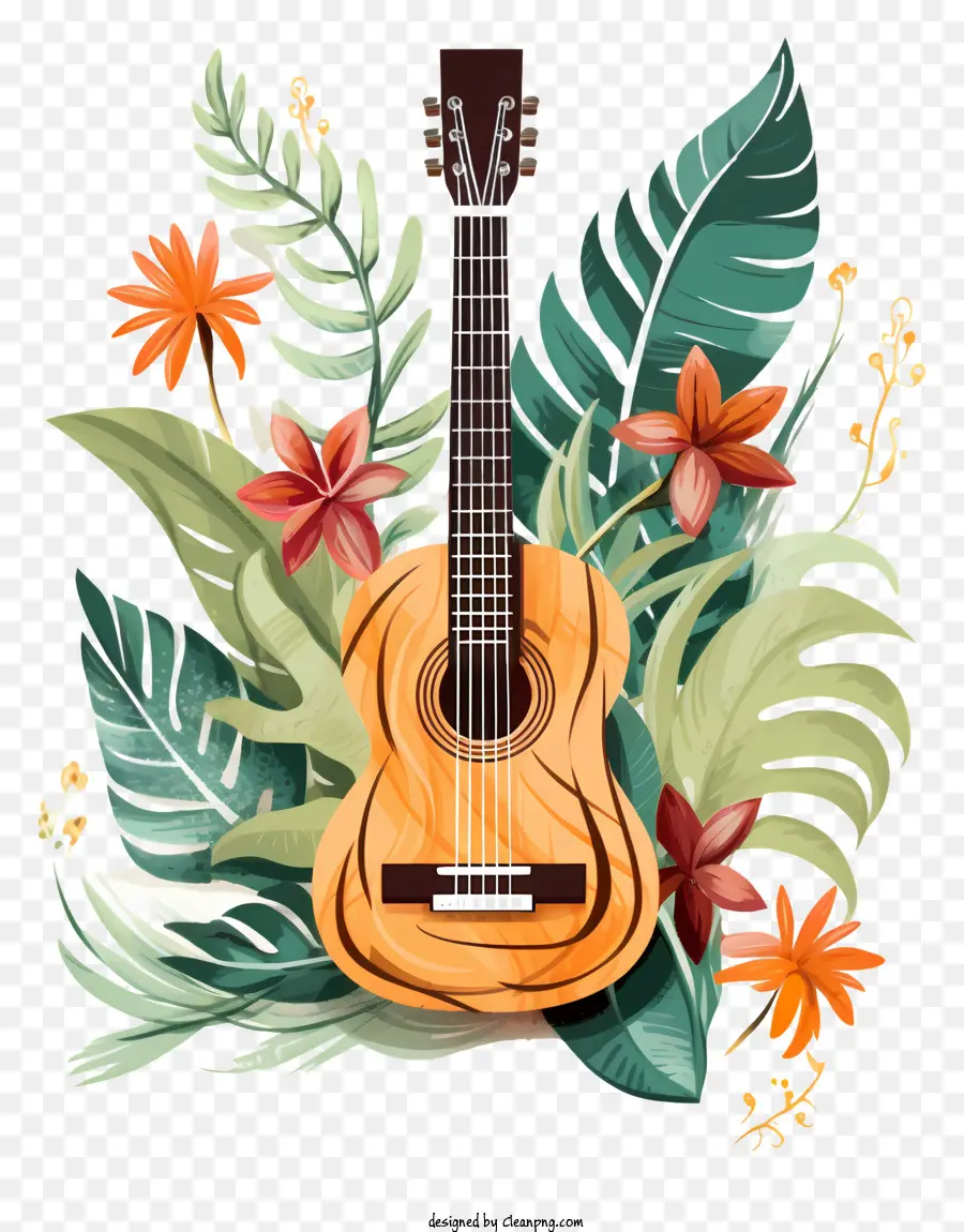 Guitarra，Hojas PNG