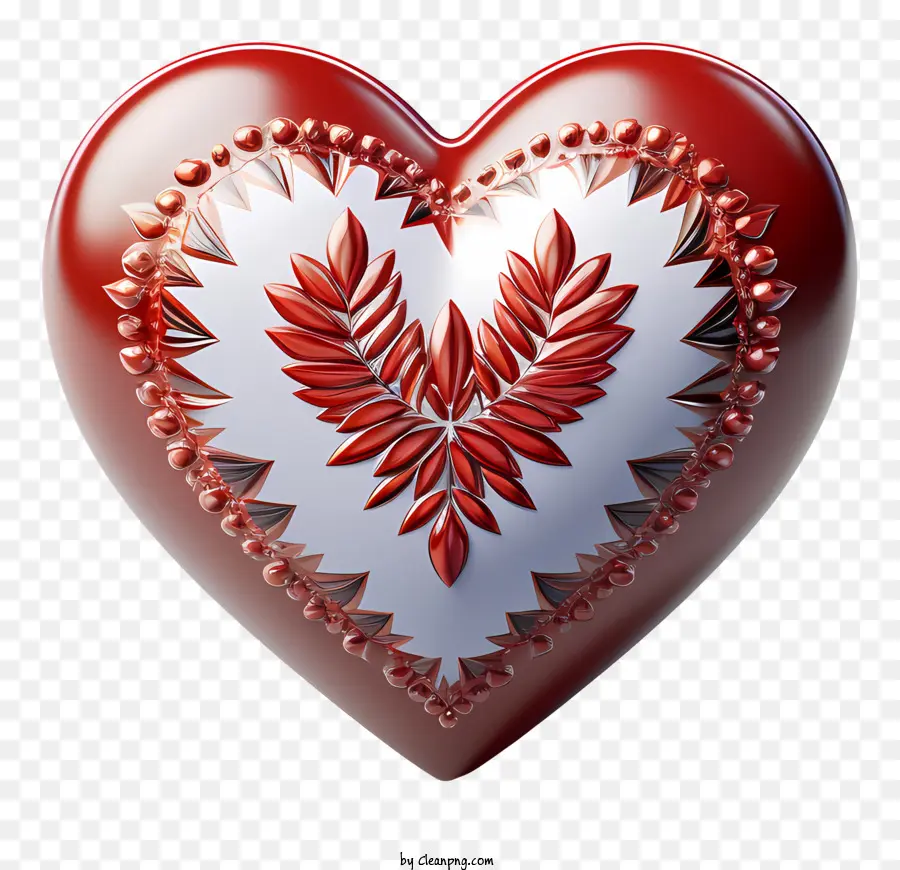 Corazón Rojo，Patrones Florales PNG
