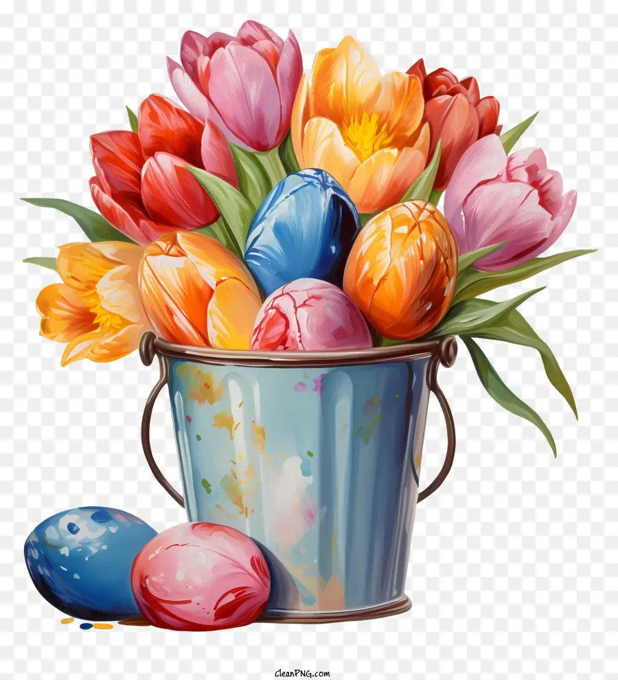 Los Huevos De Pascua，Los Tulipanes PNG