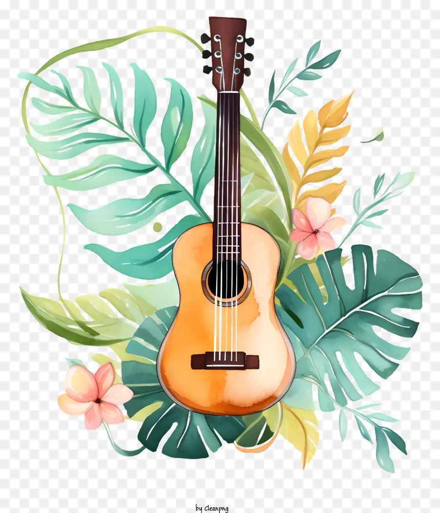 Guitarra，Hojas PNG