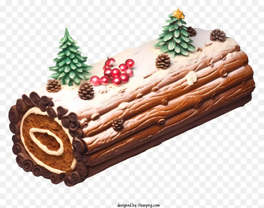 Tronco De Chocolate，Pastel De Troncos De Navidad PNG