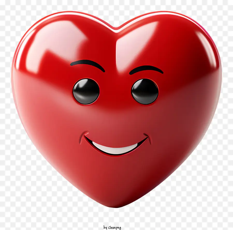 Corazón Rojo，Cara Feliz PNG