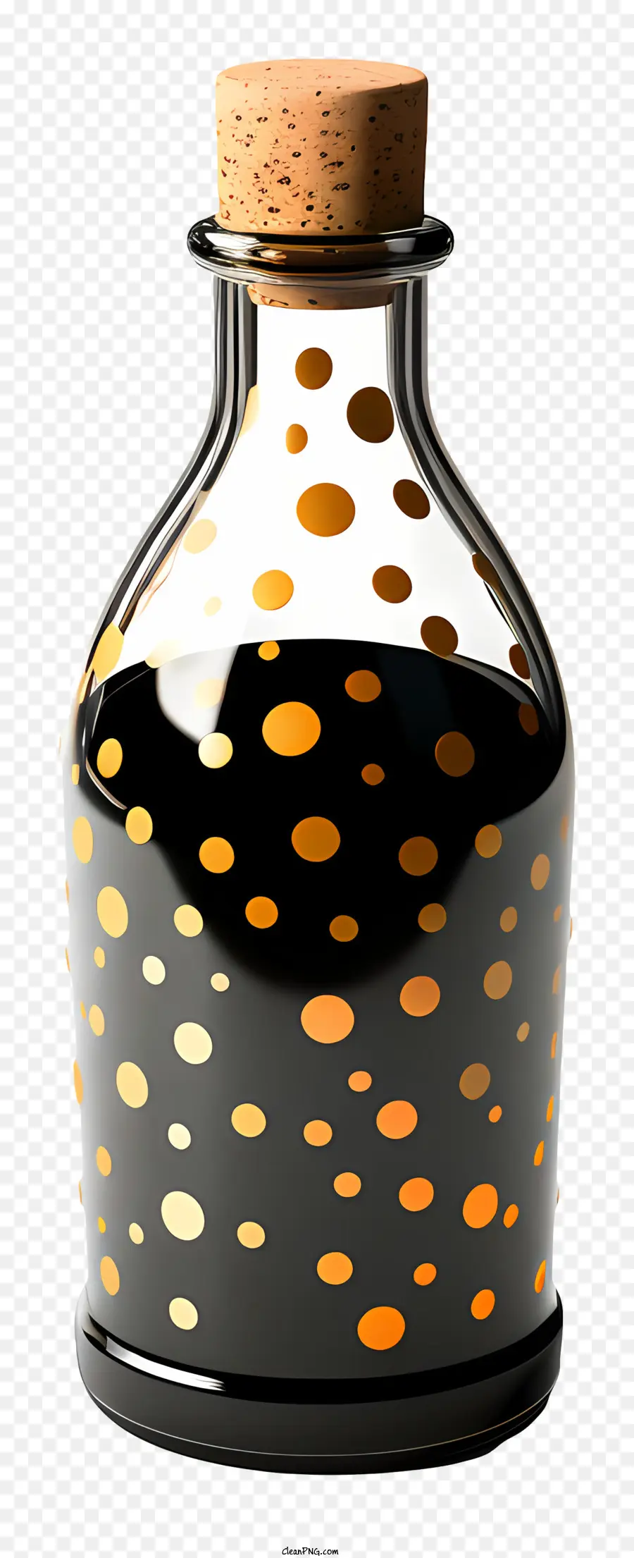 Botella De Vidrio，Puntos De Oro PNG