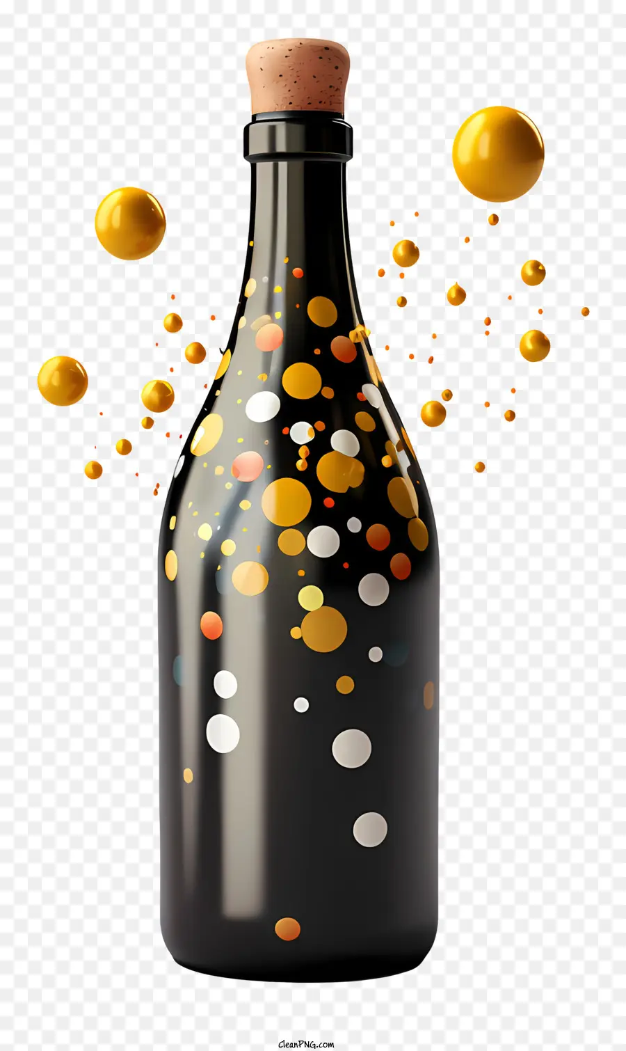 Negro De La Botella，Pintura De Oro Y Naranja PNG