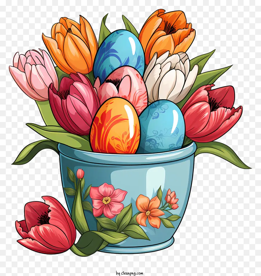 Huevos De Pascua，Florero PNG