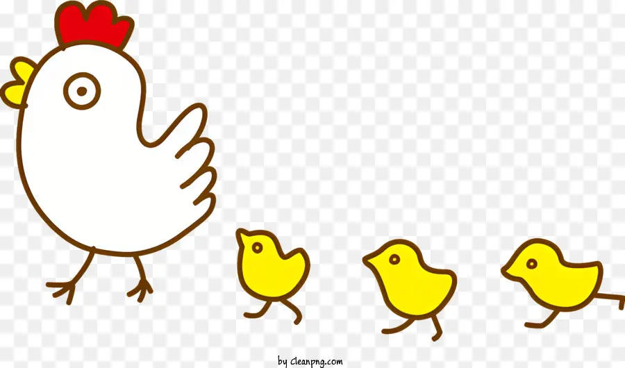 Gallina Y Los Pollitos，Pollo Blanco PNG