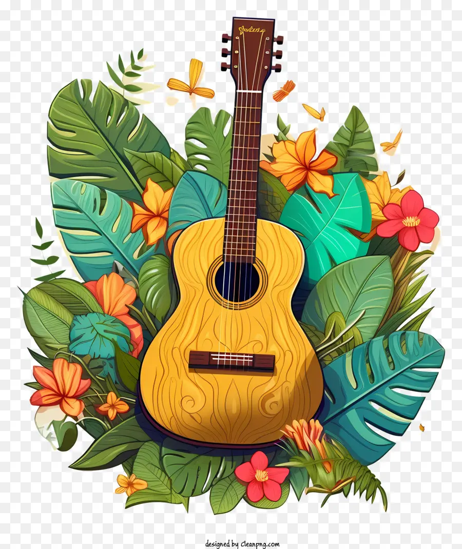 Guitarra，Hojas PNG