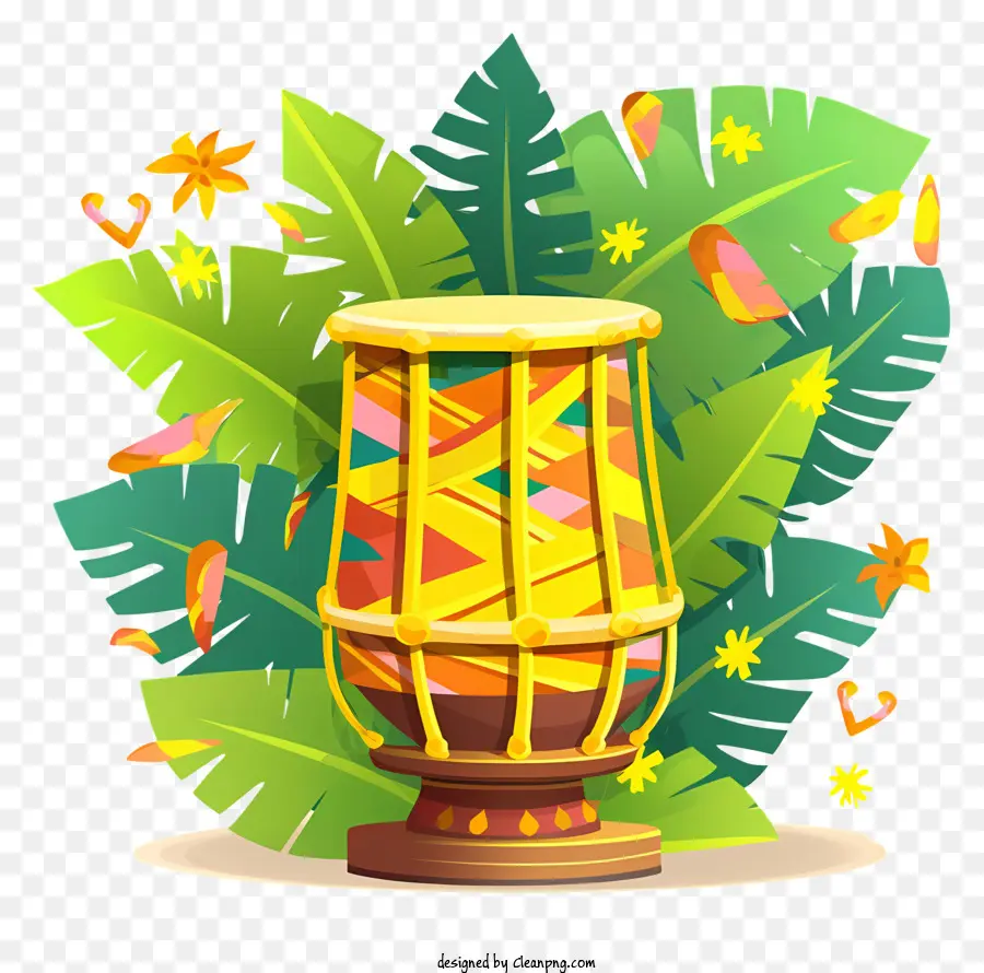 Tambor De Conga，Tropical Hojas PNG