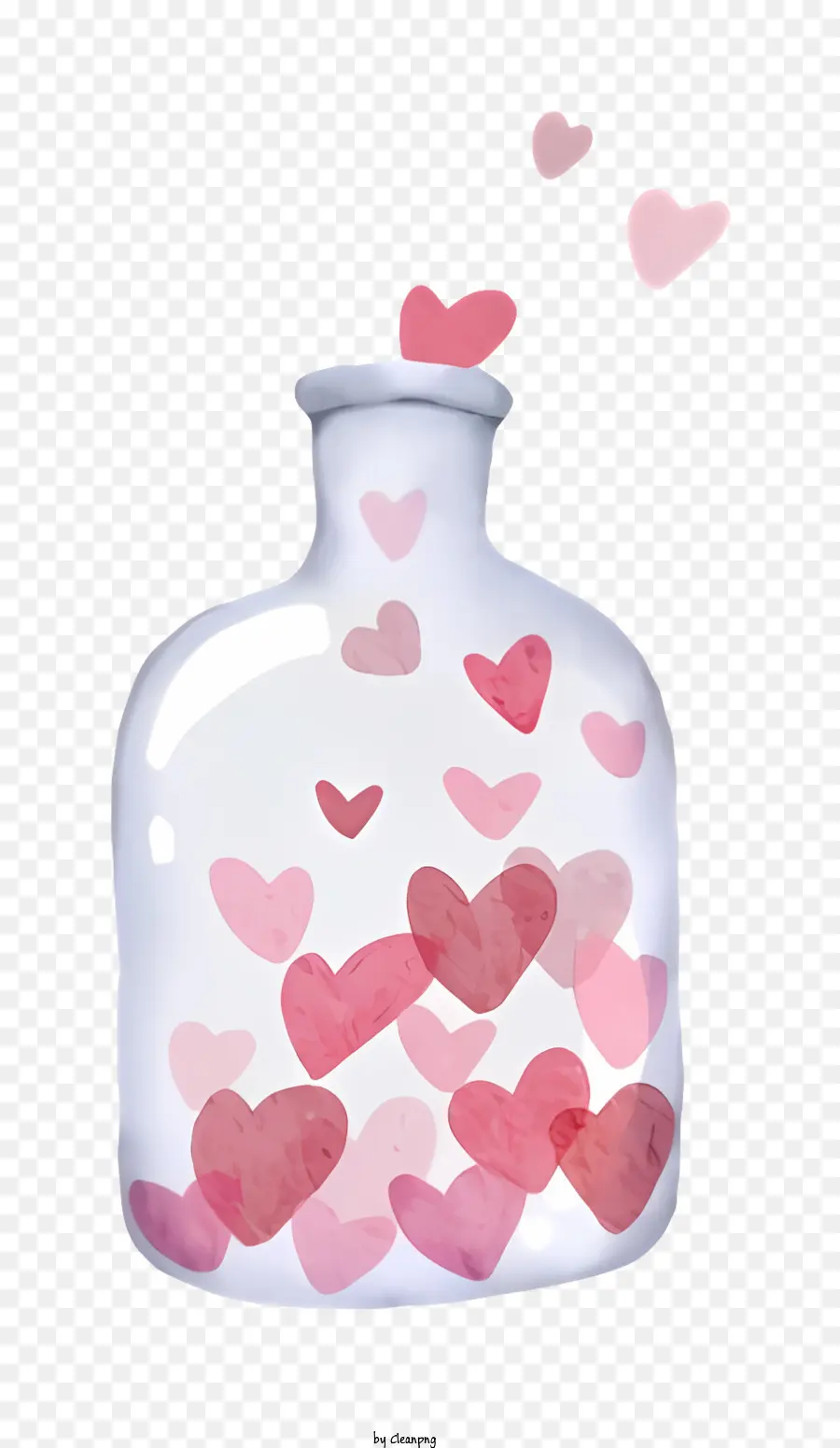 Botella De Vidrio，Corazones PNG