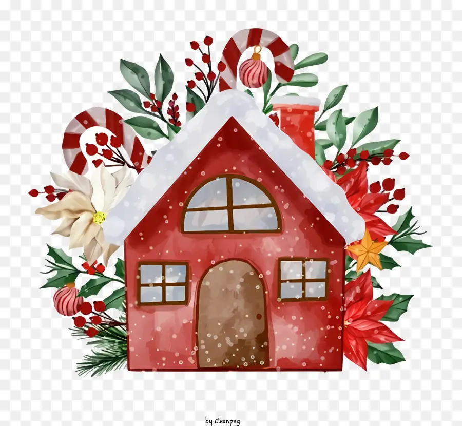 Pequeña Casa Roja，Casa De Navidad PNG