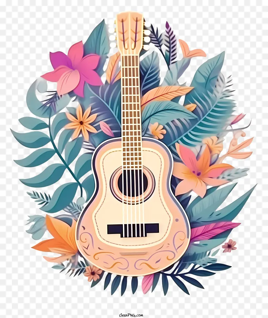 Guitarra，Hojas PNG