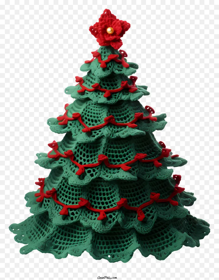 árbol De Navidad De Ganchillo，Hilo Verde PNG