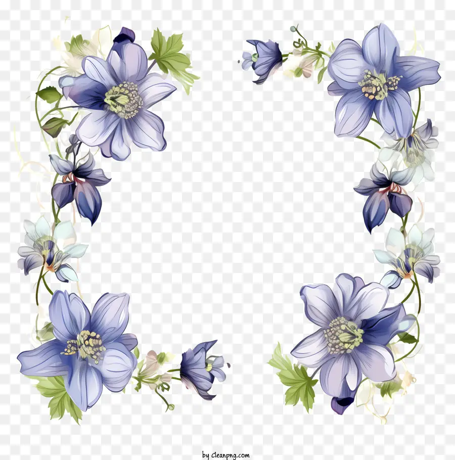 Ramo De Flores，Flores De Color Azul PNG