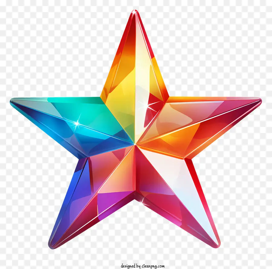 Estrella De Cristal，Estrella Colorida PNG