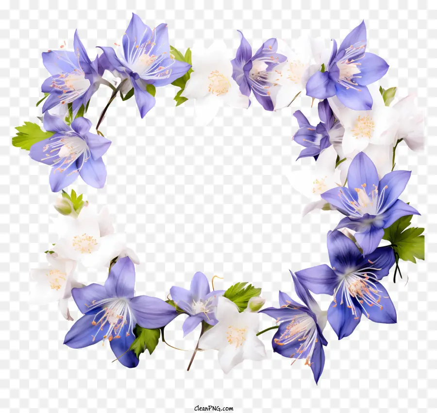 Corona De Flores，Corona Azul Y Blanca PNG