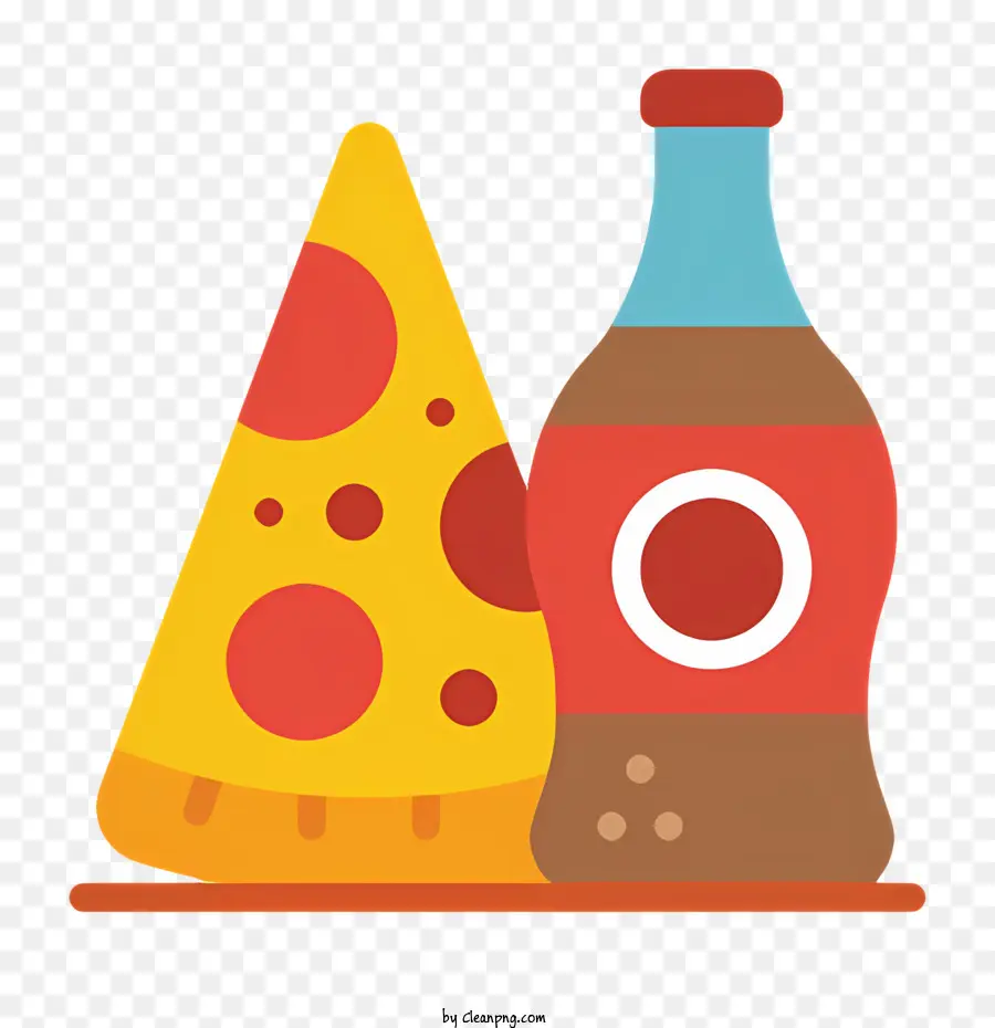 Imagen De Dibujos Animados，Pizza Y Refresco PNG