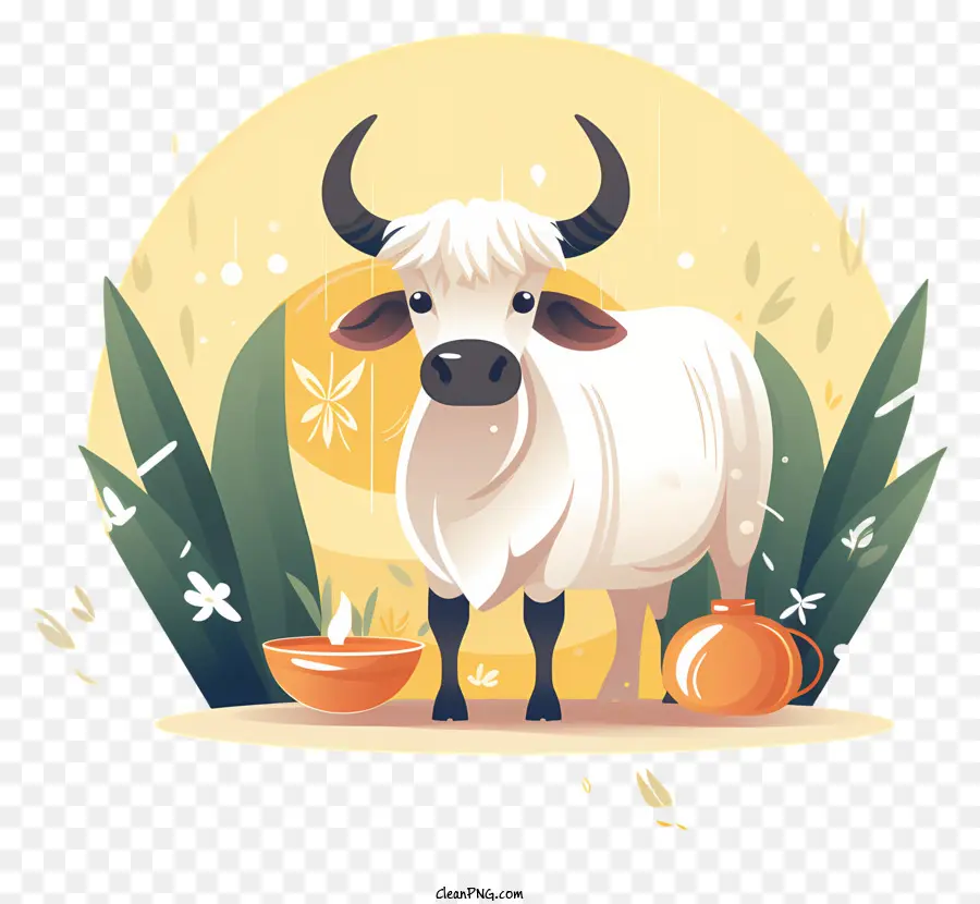 Toro De Dibujos Animados，La Hierba PNG