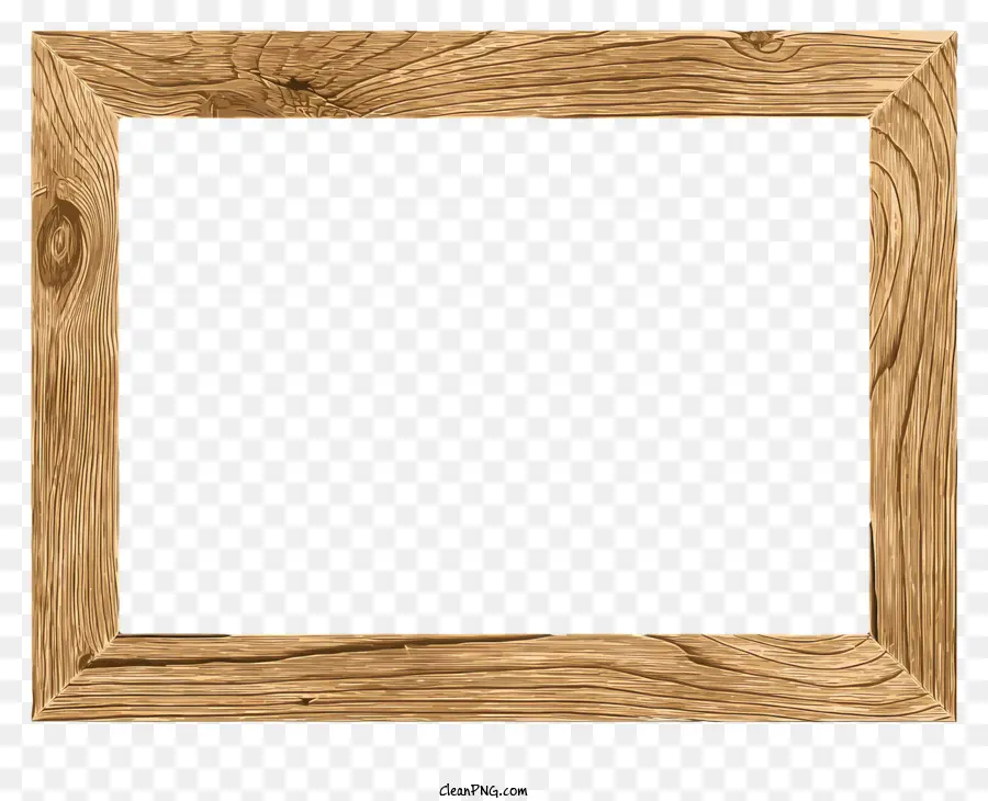 Wooden Frame，Black Background PNG