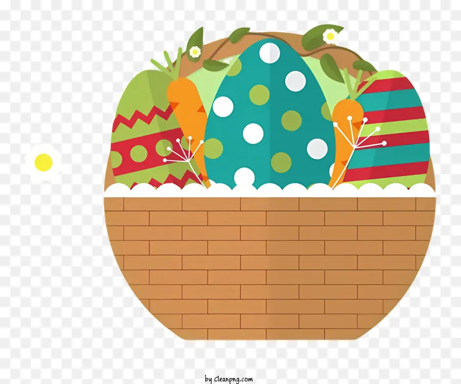 Canasta De Pascua，Coloridos Huevos PNG
