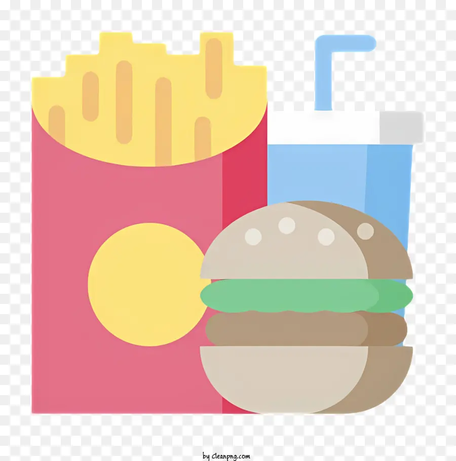 Comida Rápida，Hamburguesa Y Papas Fritas PNG