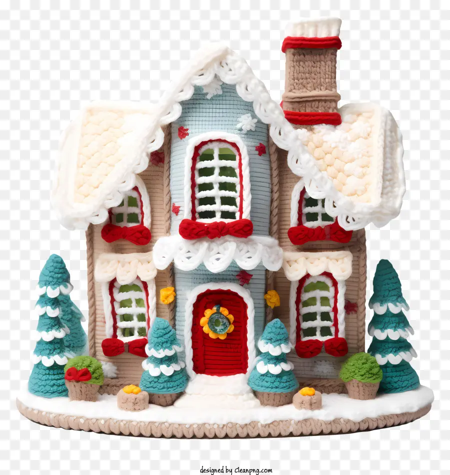 Casa De Ganchillo，Tema De Navidad PNG