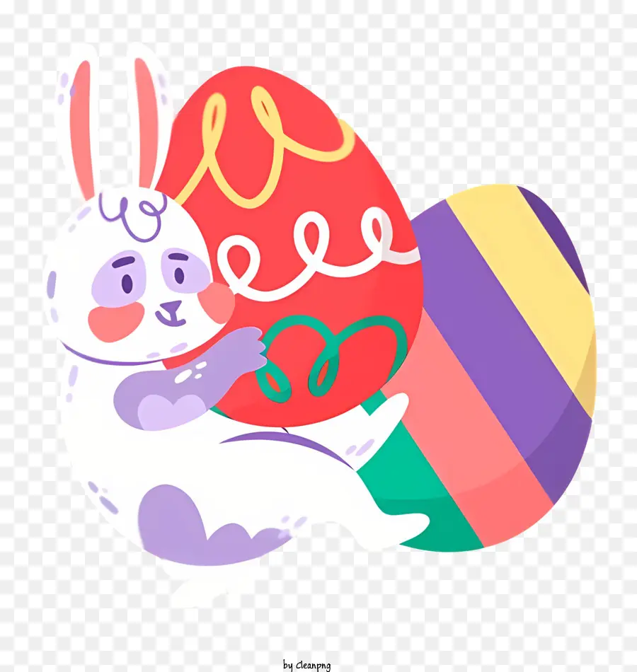 Cartoon Rabbit，Huevo De Pascua PNG