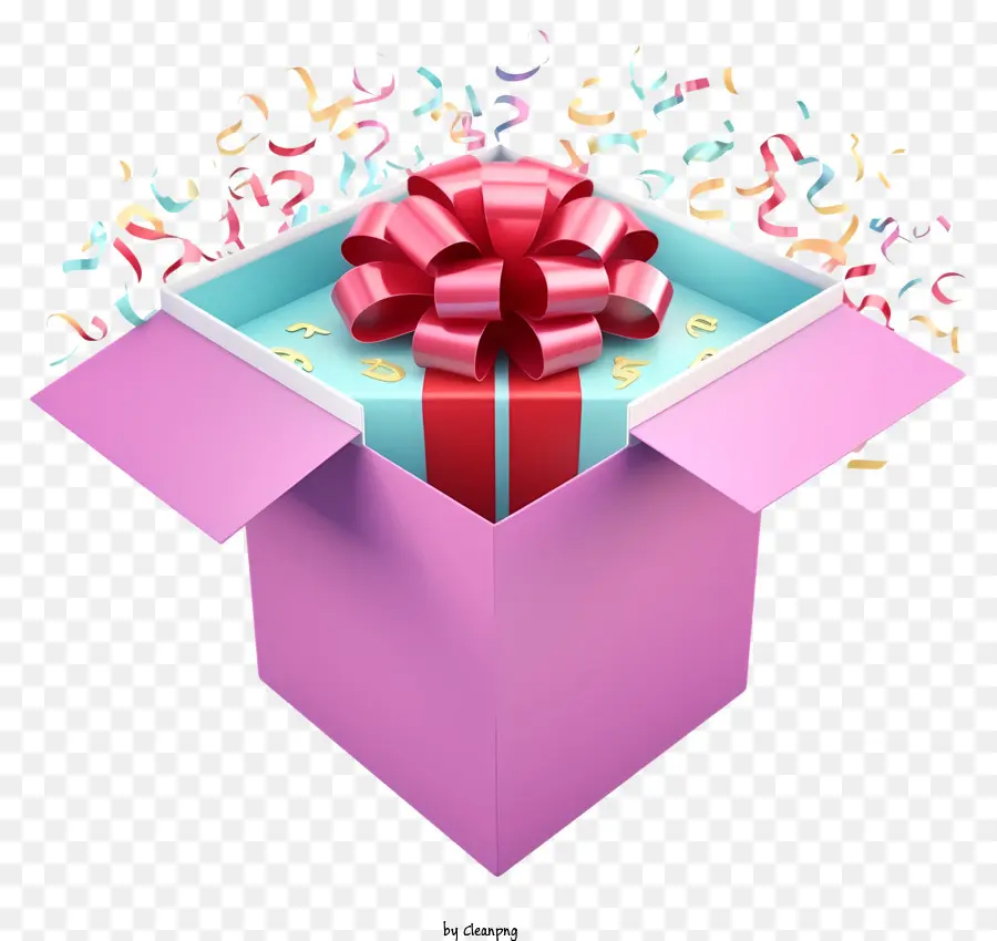 Rosa Caja De Regalo，Caja De Regalo Atada A La Cinta PNG